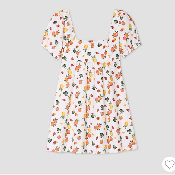 Womens Printed Sleeve Fruit Dress 